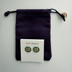 Tory Burch Miller Green Enamel Studs